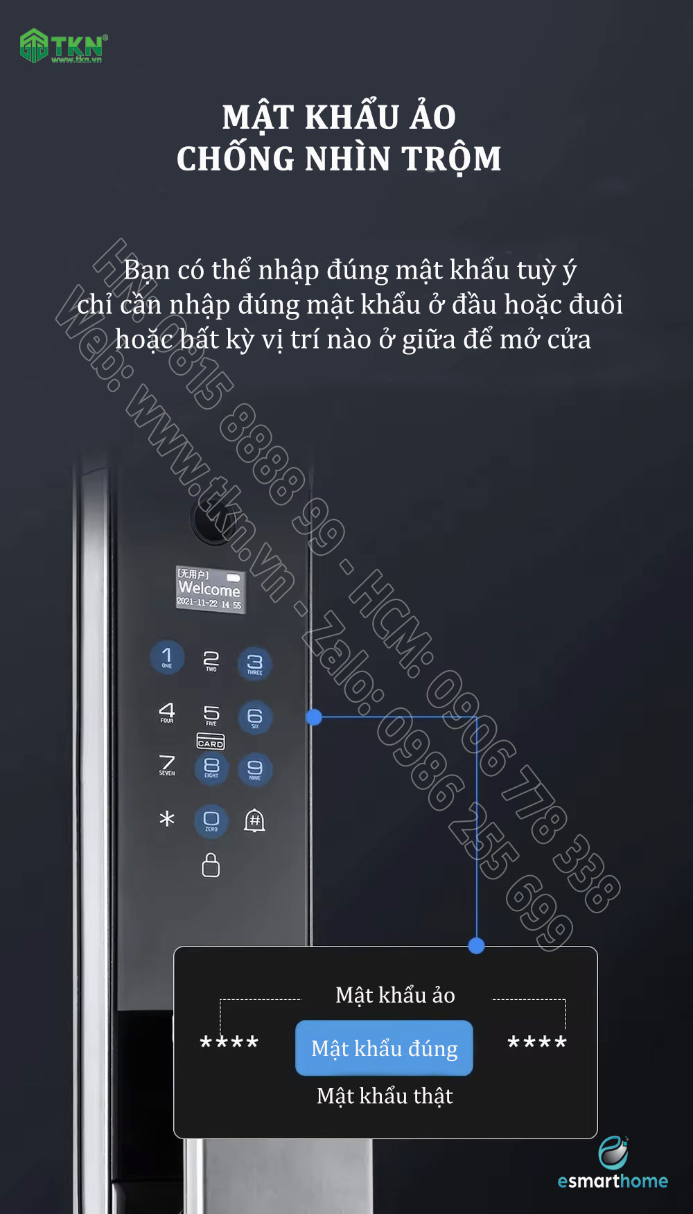 Khoá Camera, mobile APP, vân tay, thẻ, mật mã, chìa cơ ESH99TY275TYESB 5