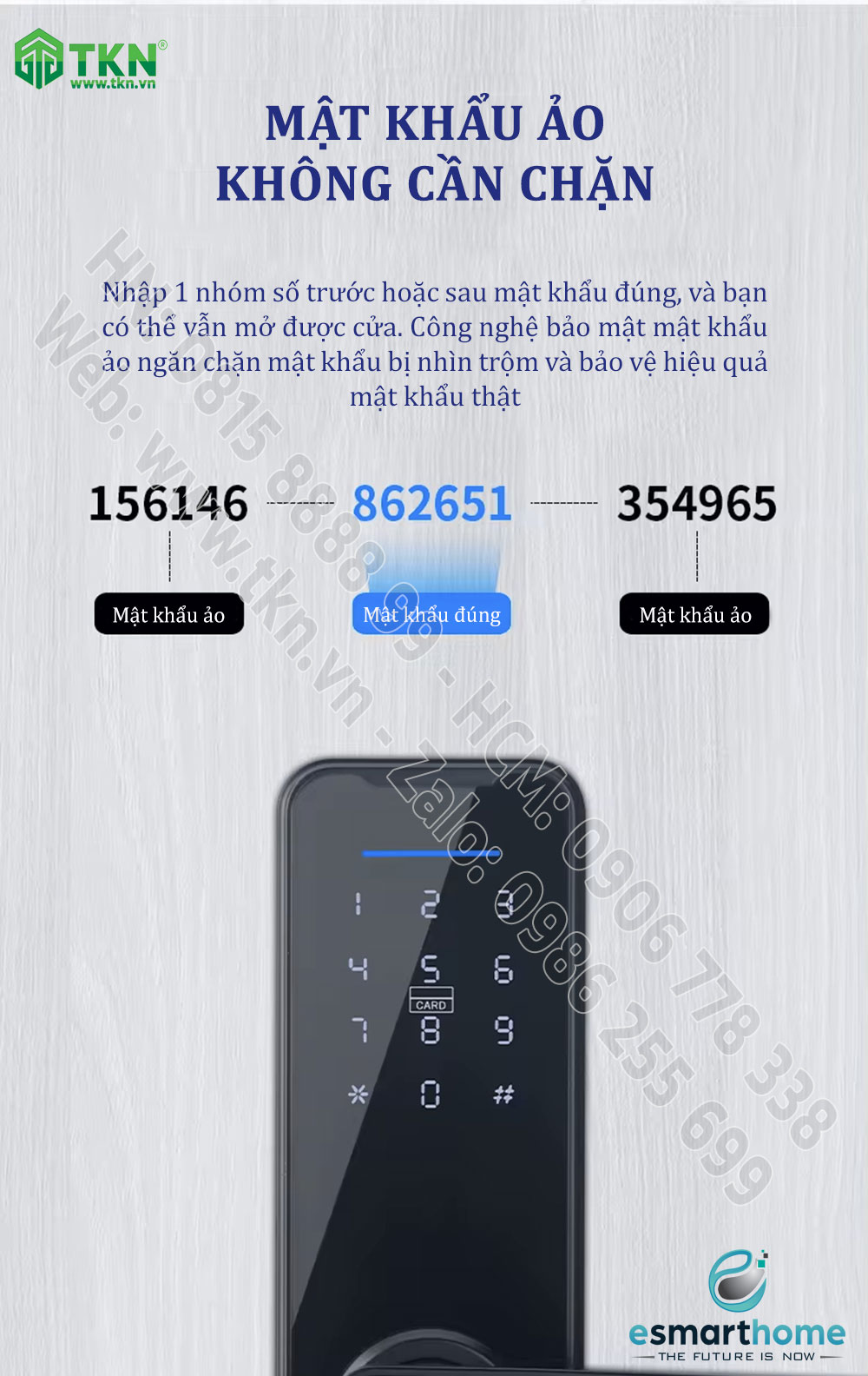 Khoá mobile APP, vân tay, thẻ, mật mã, chìa cơ ESH99TT009TYFMB 3