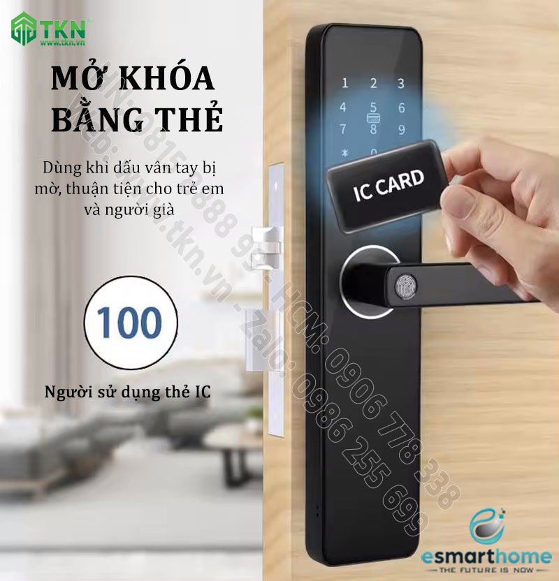 Khoá mobile APP, vân tay, thẻ, mật mã, chìa cơ ESH99TT150TYDSB 5