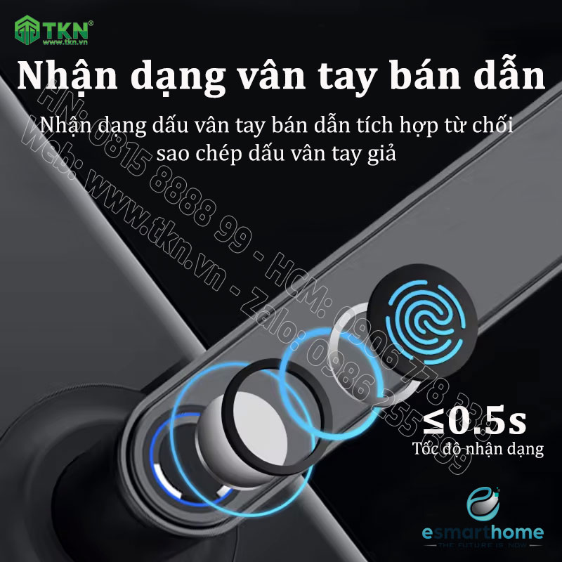 Khoá mobile APP, vân tay, thẻ, mật mã, chìa cơ ESH99TT160TLDSB 3