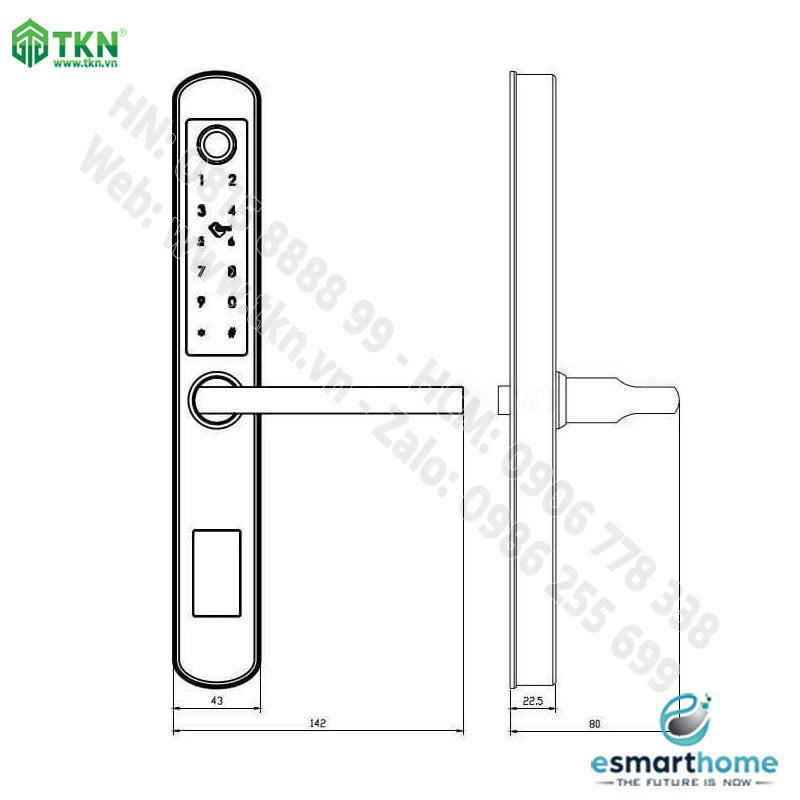 Khoá mobile APP, vân tay, thẻ, mật mã, chìa cơ ESH99TT210TYESS 8