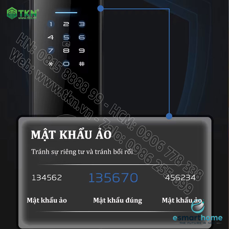 Khoá mobile APP, vân tay, thẻ, mật mã, chìa cơ ESH99TT265TLESB 2