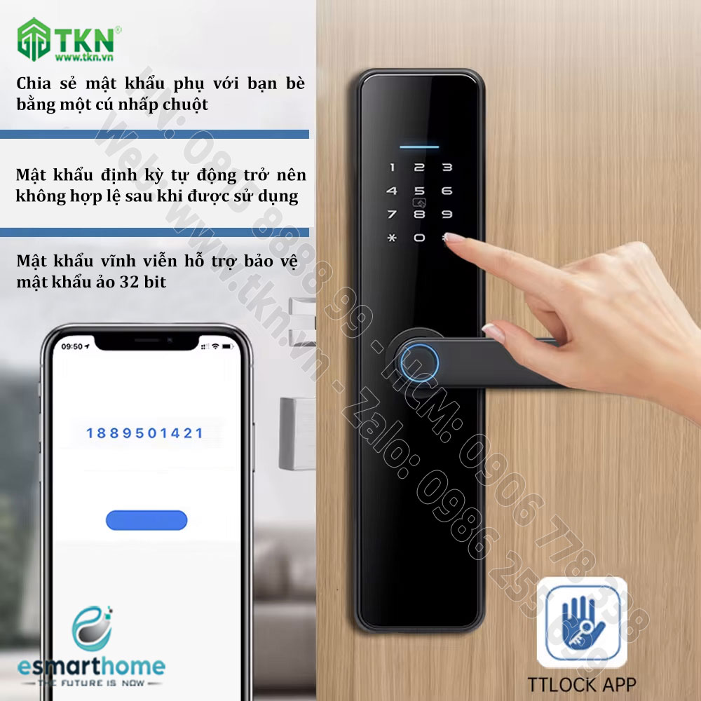 Khoá mobile APP, vân tay, thẻ, mật mã, chìa cơ ESH99TT265TLESB 8