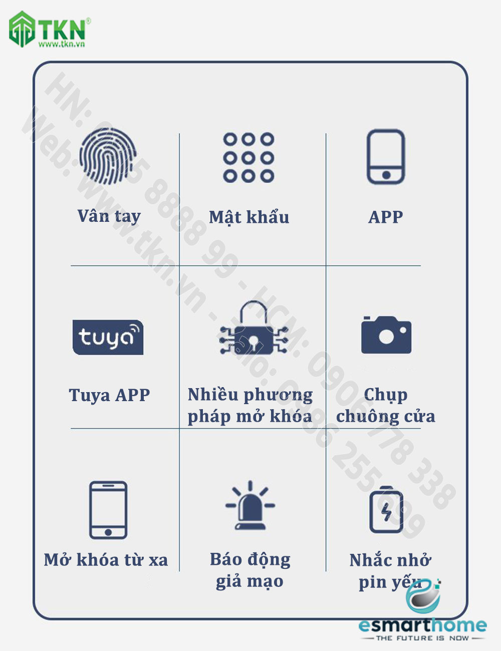 Khoá mobile APP, vân tay, thẻ, mật mã, chìa cơ ESH99TT265TYESB 2