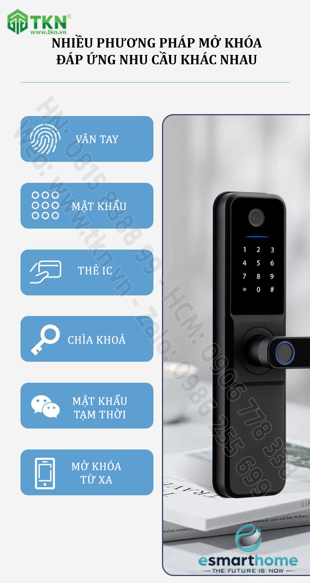 Khoá mobile APP, vân tay, thẻ, mật mã, chìa cơ ESH99TT265TYESB 5