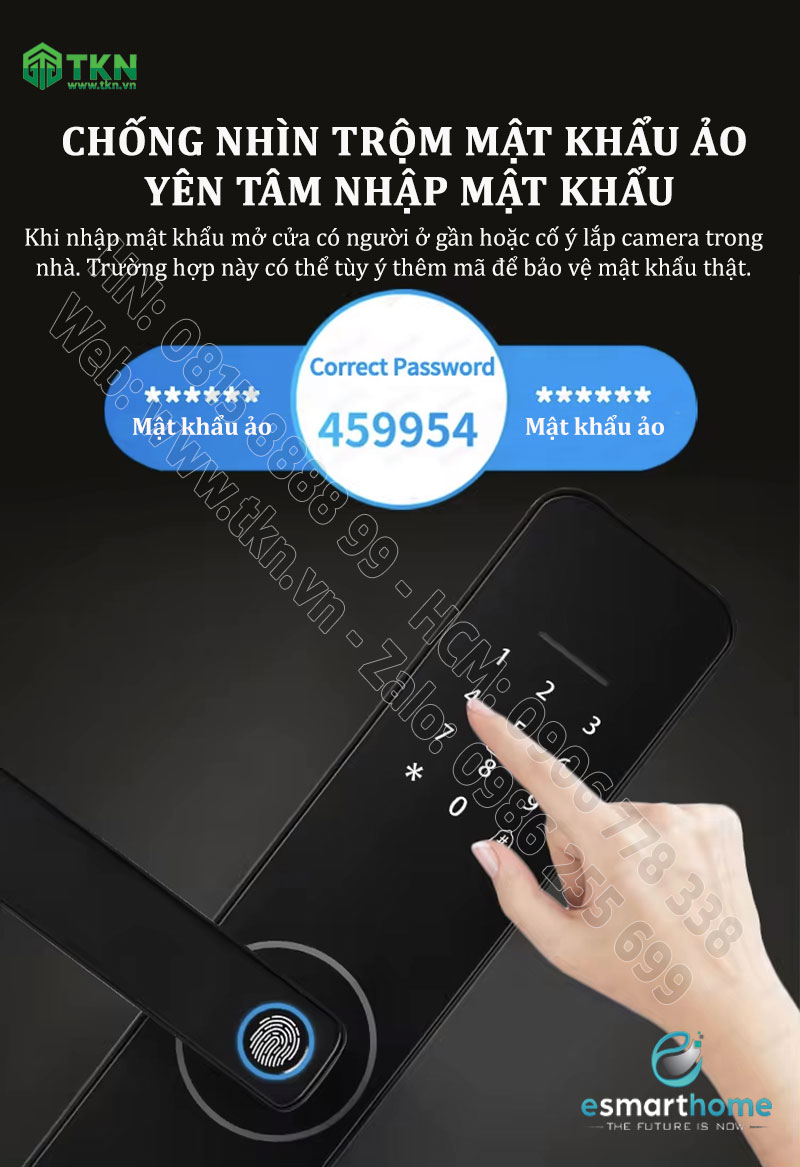 Khoá Camera, mobile APP, vân tay, thẻ, mật mã, chìa cơ ESH99TY150TYDSB 9