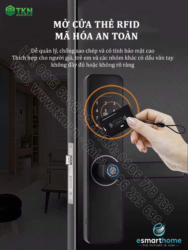 Khoá Camera, mobile APP, vân tay, thẻ, mật mã, chìa cơ ESH99TY150TYDSB 10