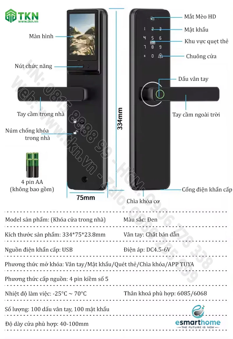 khoa thong minh van tay eSmartHome ESH99TY150TYDSB 13