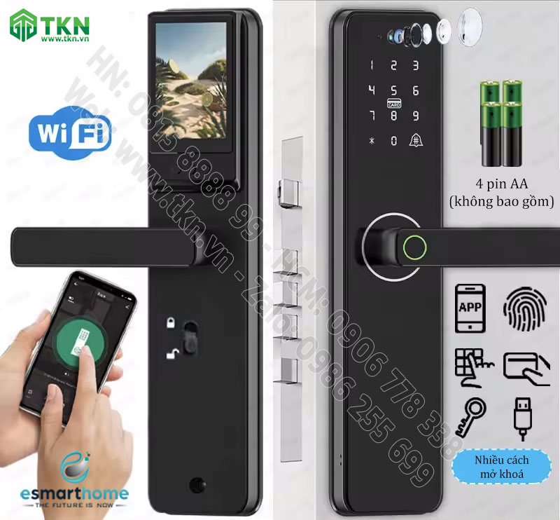 Khoá Camera, mobile APP, vân tay, thẻ, mật mã, chìa cơ ESH99TY150TYDSB 2