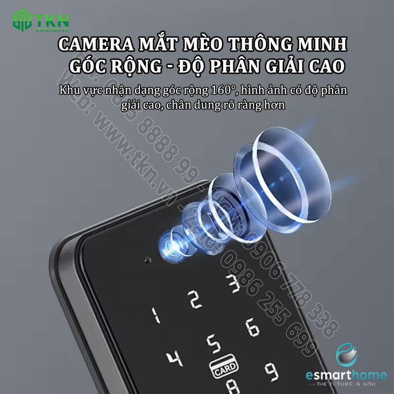 Khoá Camera, mobile APP, vân tay, thẻ, mật mã, chìa cơ ESH99TY150TYDSB 5