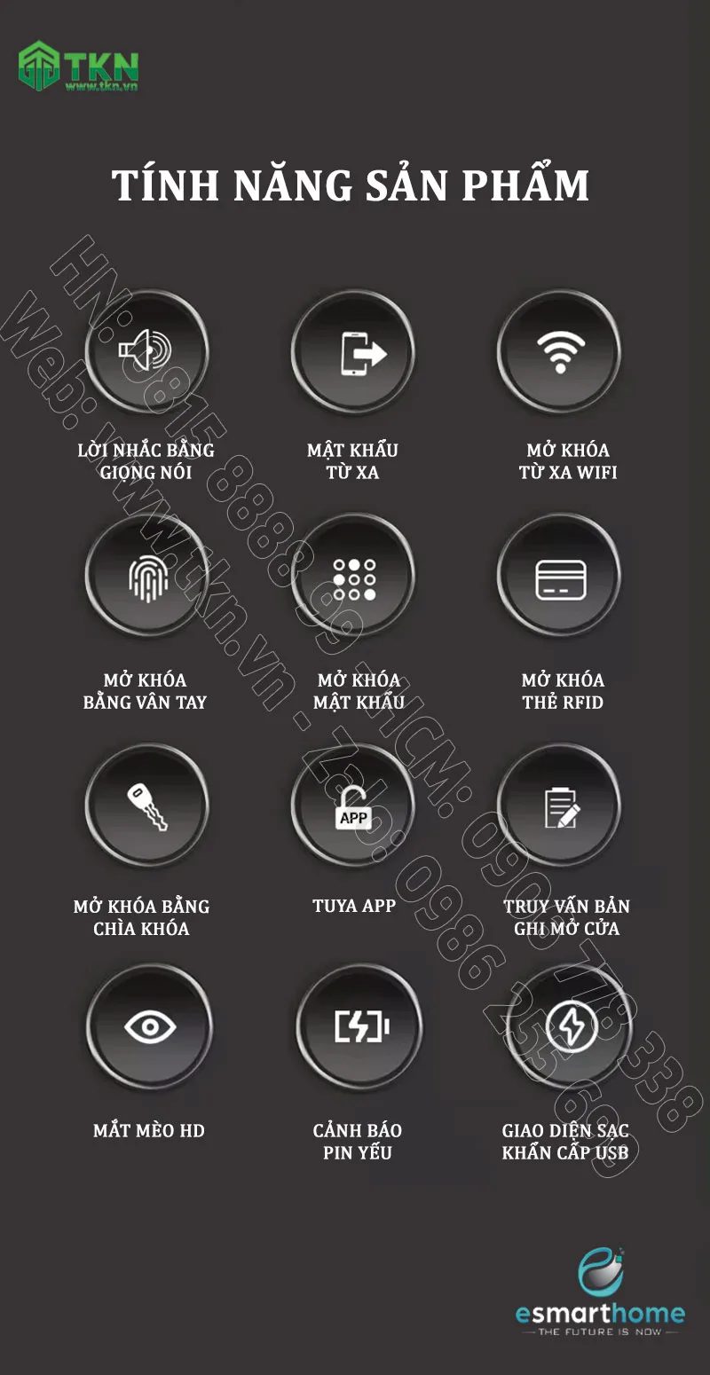 khoa thong minh van tay eSmartHome ESH99TY150TYDSB 8