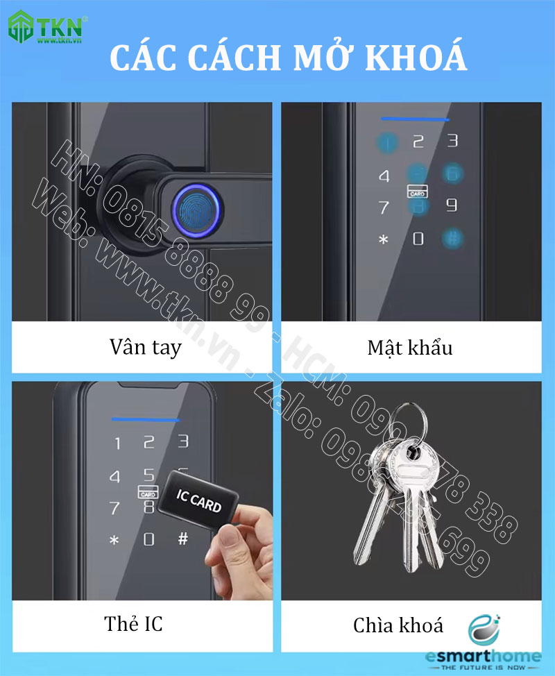 Khoá mobile APP, vân tay, thẻ, mật mã, chìa cơ ESH99TY242TYESB 5