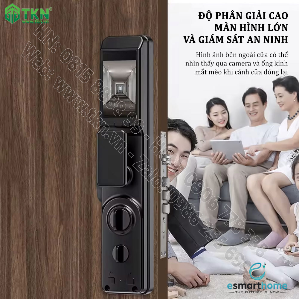 Khoá mở 3D khuôn mặt, mobile APP, vân tay, thẻ, mật mã, chìa cơ ESH99TT999TYDSB 7