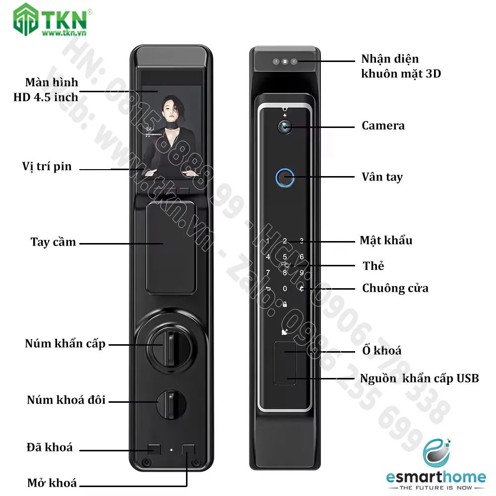 khoa thong minh van tay nhan dien khuon mat 3D app eSmartHome ESH99TT999TYDSB 9