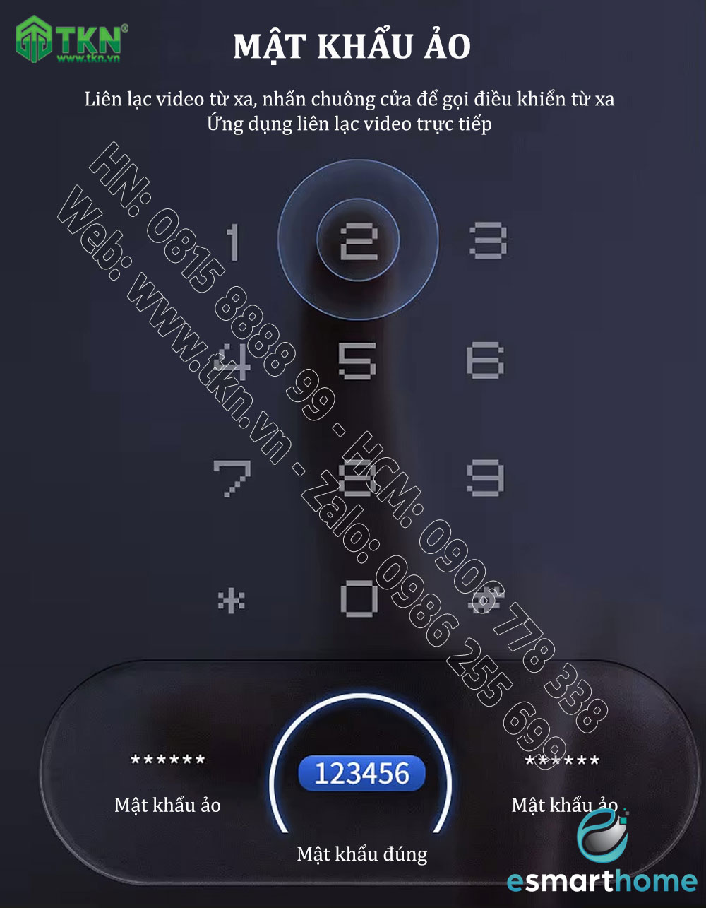Khoá mở 3D khuôn mặt, mobile APP, vân tay, thẻ, mật mã, chìa cơ ESH99TY269TYESY 8