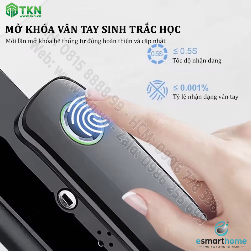 Khoá mobile APP, vân tay, thẻ, mật mã, chìa cơ ESH99TY236TYESB 3