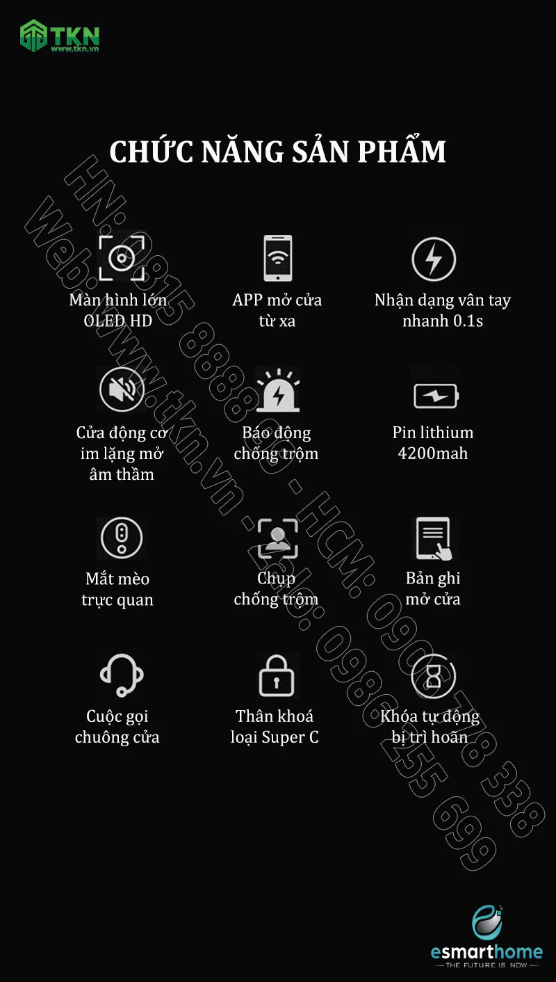 khoa thong minh van tay smarthome app eSmartHome ESH99TY254TYESB 16