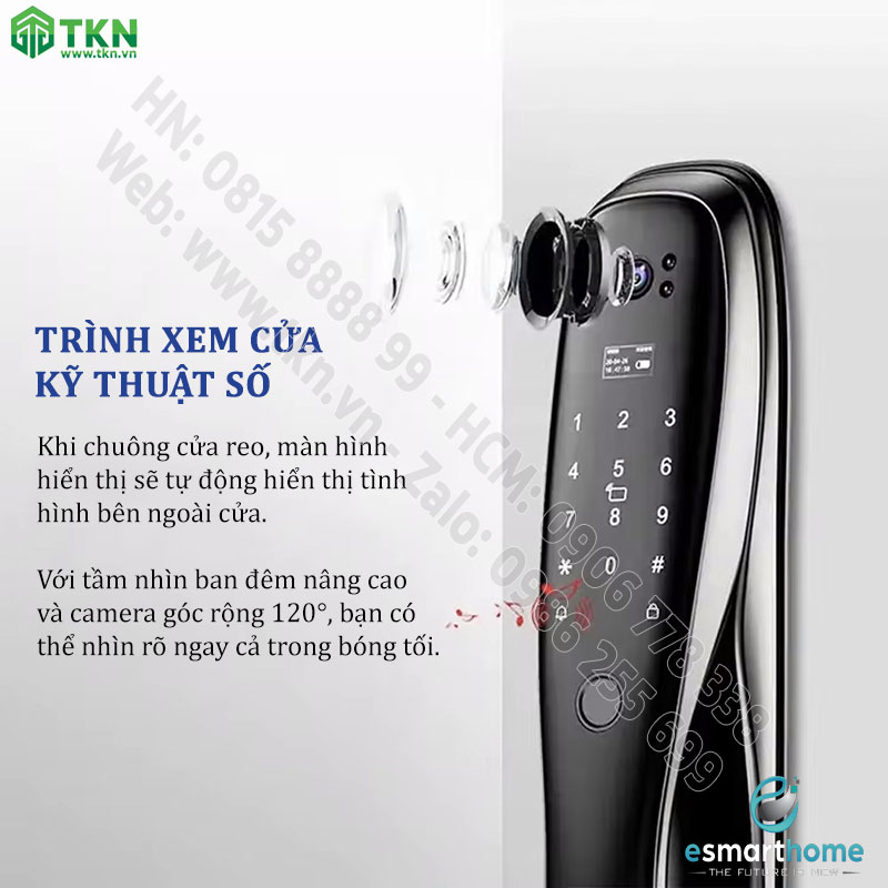 Khoá mobile APP, vân tay, thẻ, mật mã, chìa cơ ESH99TY254TYESB 6