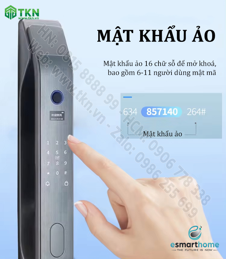 Khoá mobile APP, vân tay, thẻ, mật mã, chìa cơ ESH99TY256TYESY 12