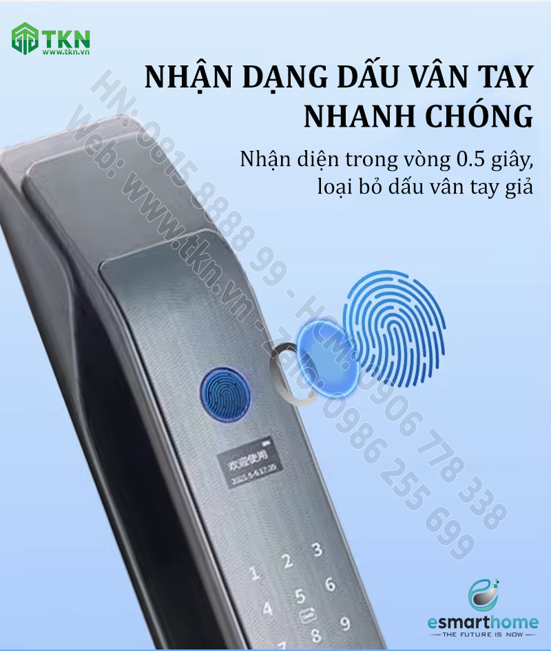 Khoá mobile APP, vân tay, thẻ, mật mã, chìa cơ ESH99TY256TYESY 6