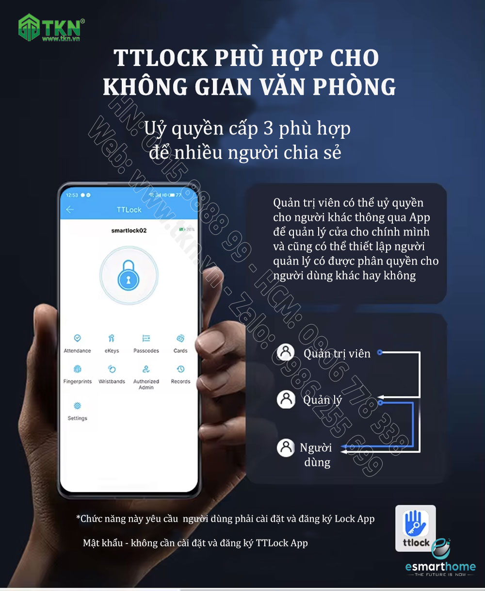 Khoá mobile APP, vân tay, thẻ, mật mã, chìa cơ ESH99TT003TYDSB 5