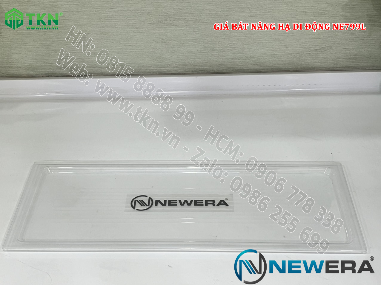 Giá bát nâng hạ NewEra nan dẹt 700mm có ống đũa inox 304 NE799.700L 8