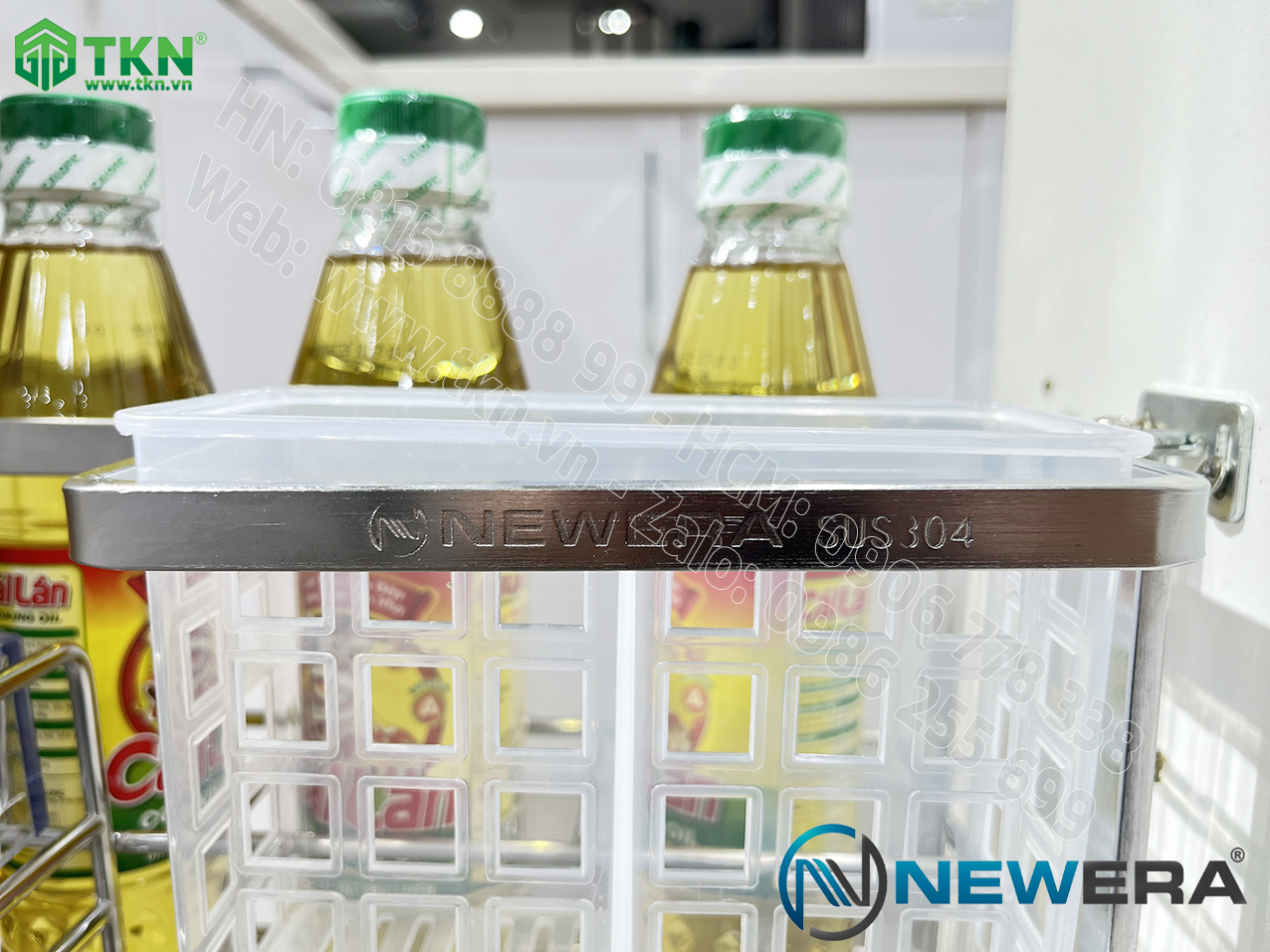 Giá dao thớt chai lọ NewEra nan dẹt inox 304 NE699.250P rộng 250mm 7