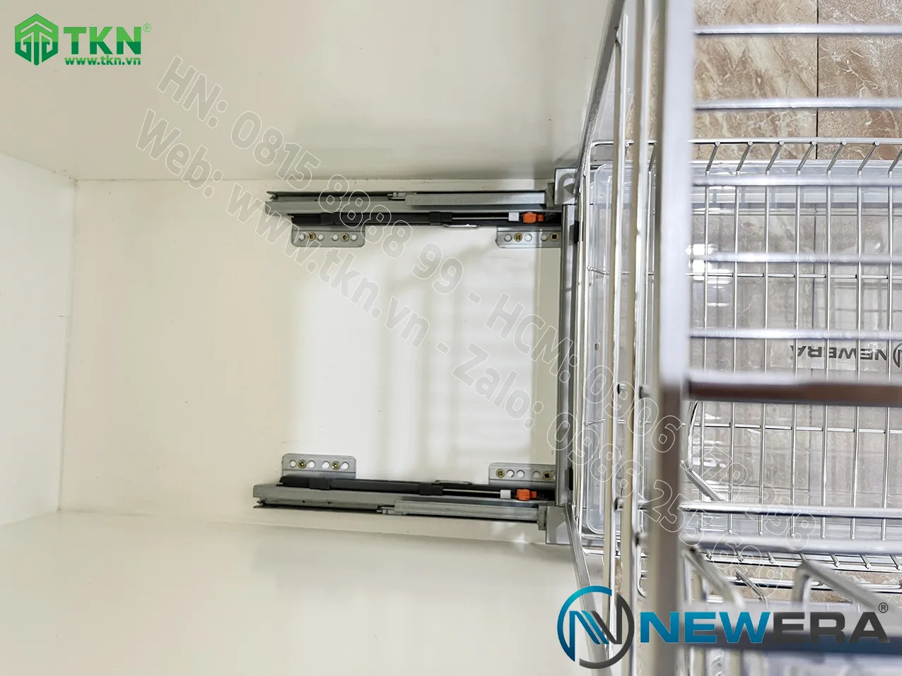 Giá dao thớt chai lọ NewEra nan dẹt inox 304 NE699.350P rộng 350mm 11