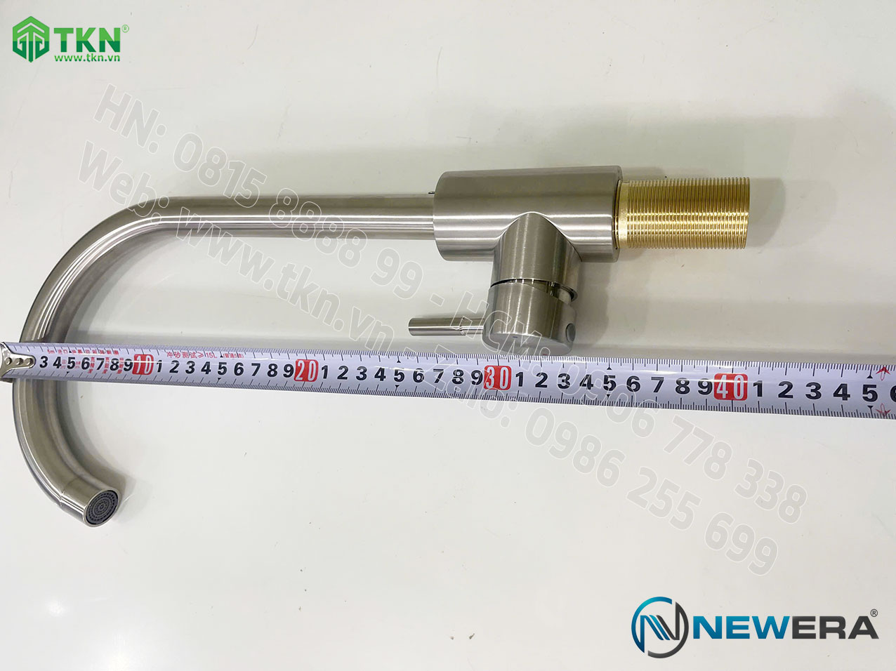 Vòi chậu rửa bát NewEra inox 304 2 đường nóng lạnh NE88K11N 9