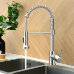 Vòi chậu rửa bát NewEra dây rút inox 304 mạ Chrome NE99K55C