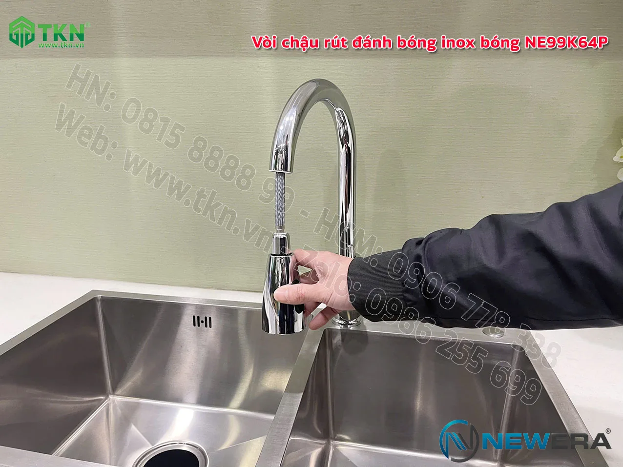 Voi chau rut danh bong inox bong newera NE99K64P 8