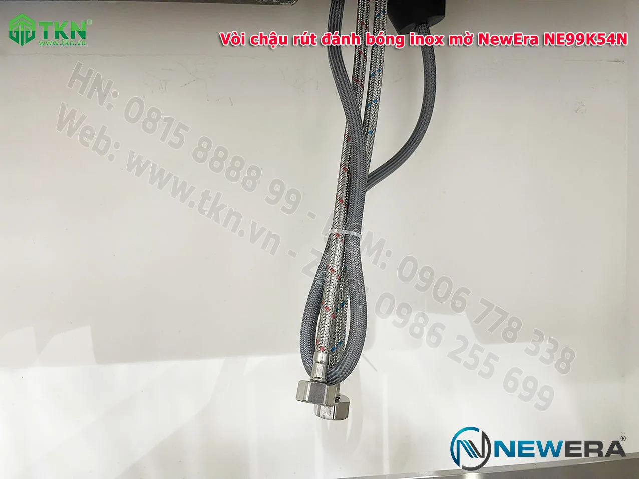 Vòi chậu rửa bát NewEra dây rút inox 304 NE99K54N 8
