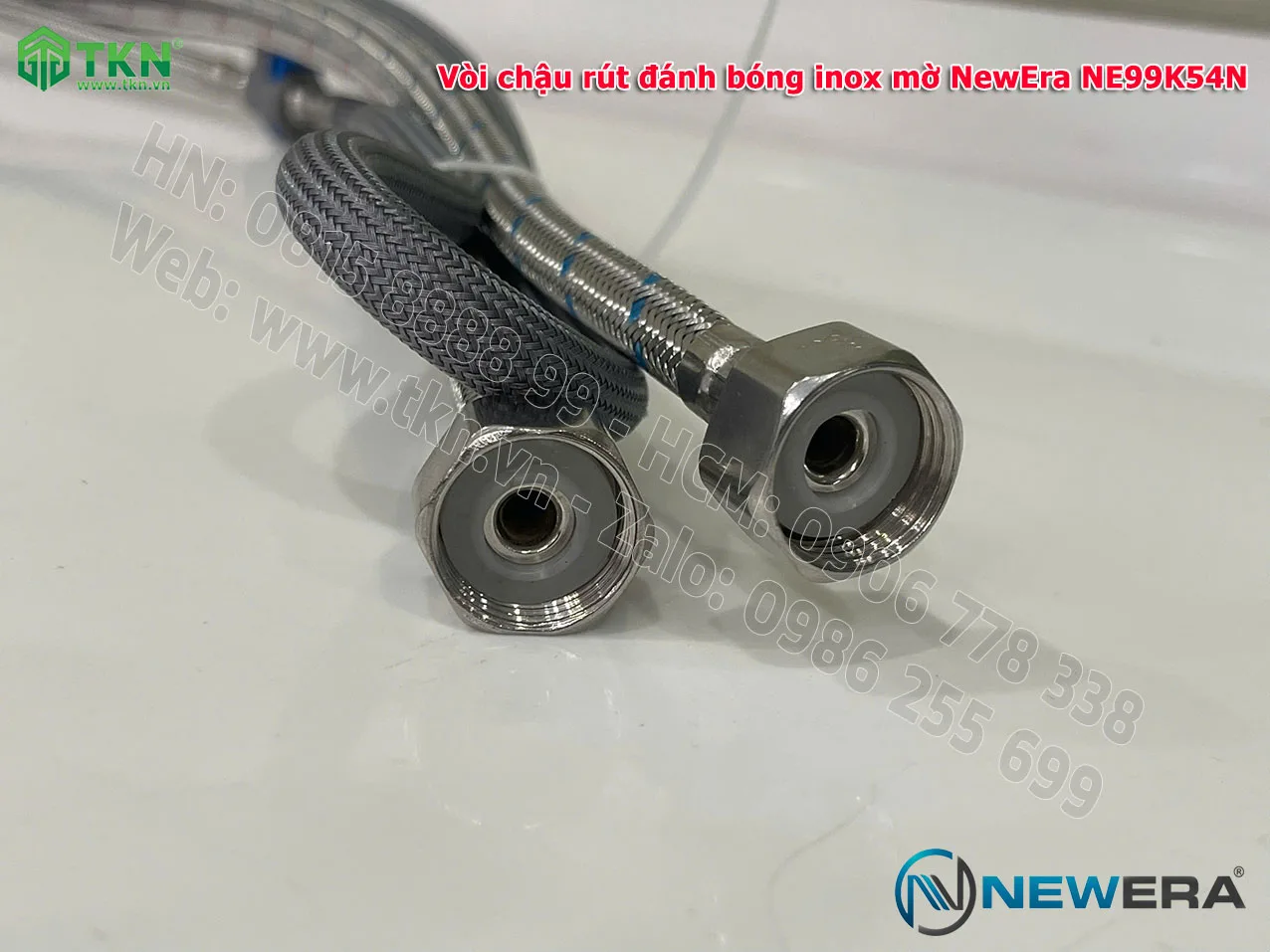 Vòi chậu rửa bát NewEra dây rút inox 304 NE99K54N 5