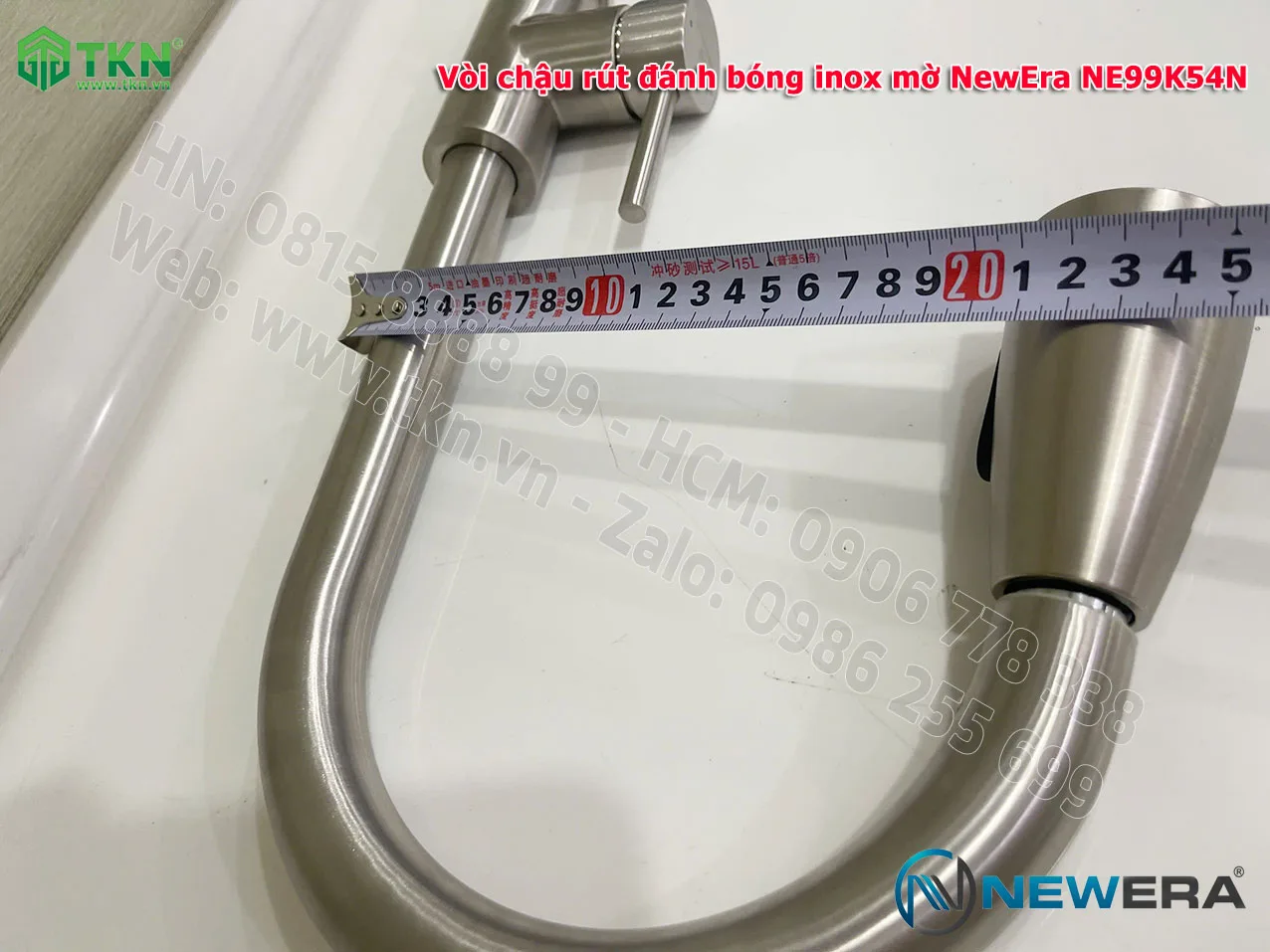 Vòi chậu rửa bát NewEra dây rút inox 304 NE99K54N 2