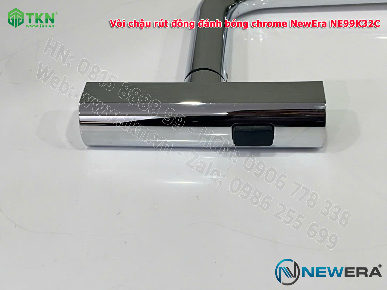 Vòi chậu rửa bát NewEra chất liệu đồng, đánh bóng chrome, 2 đường nóng lạnh NE99K32C 11