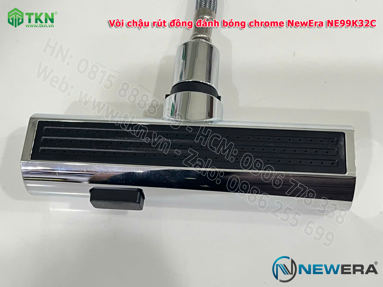 Vòi chậu rửa bát NewEra chất liệu đồng, đánh bóng chrome, 2 đường nóng lạnh NE99K32C 13