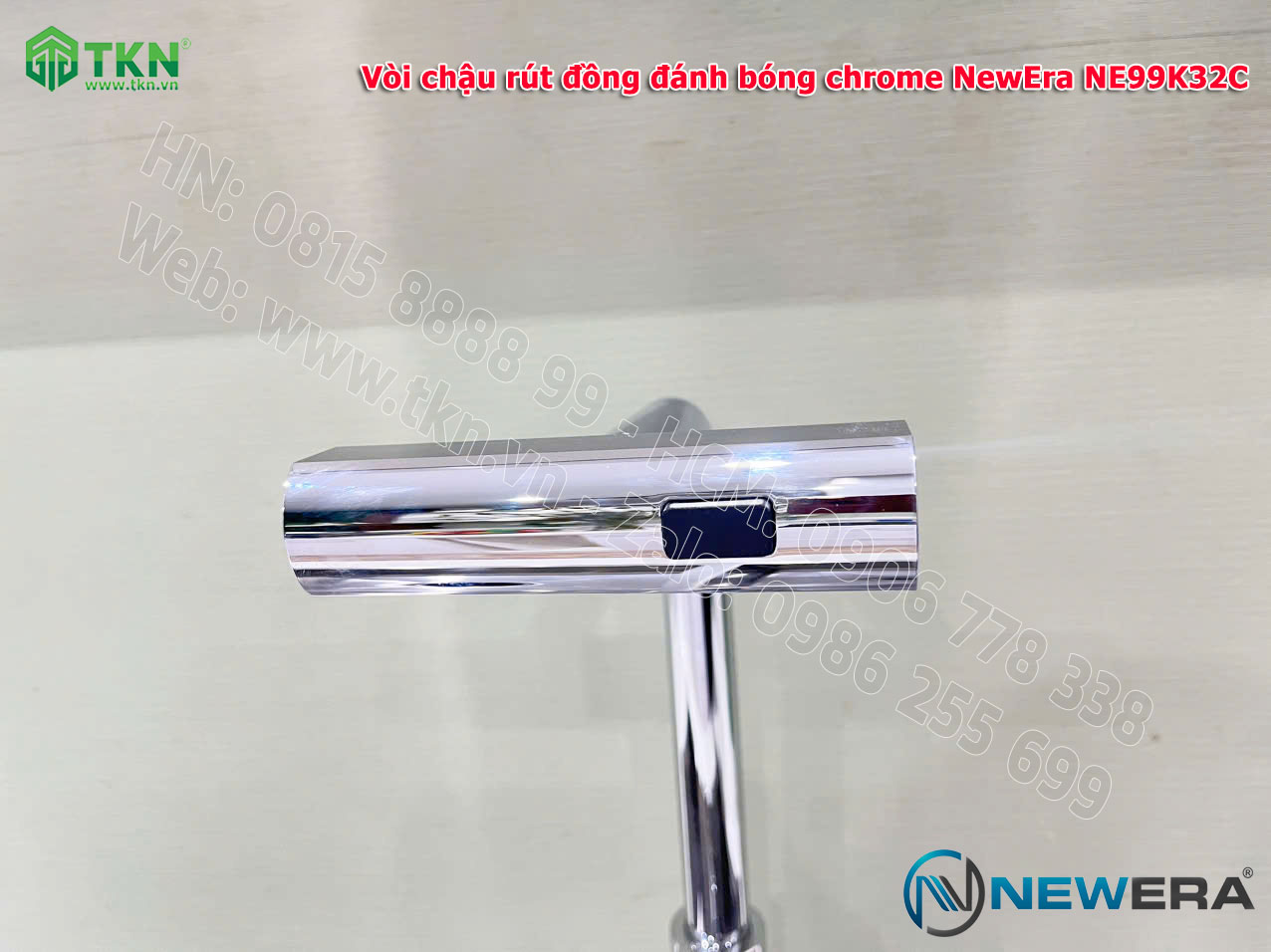 Vòi chậu rửa bát NewEra chất liệu đồng, đánh bóng chrome, 2 đường nóng lạnh NE99K32C 5