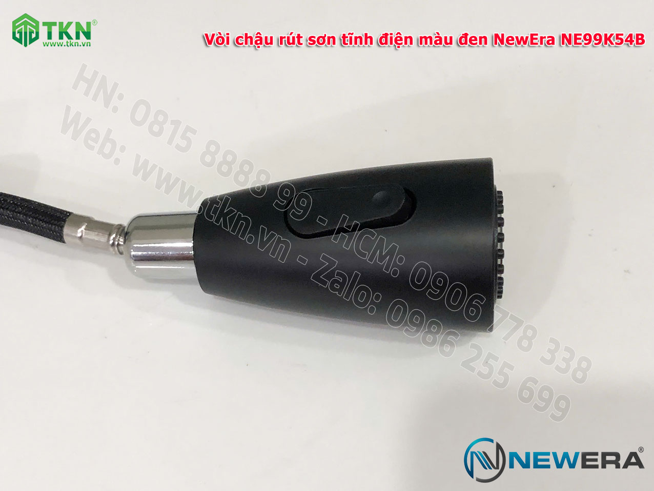 Vòi chậu rửa bát NewEra dây rút inox 304 màu đen NE99K54B 19