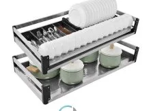 Giá để bát đĩa NewEra inox tủ dưới giải pháp tối ưu cho tủ bếp hiện đại