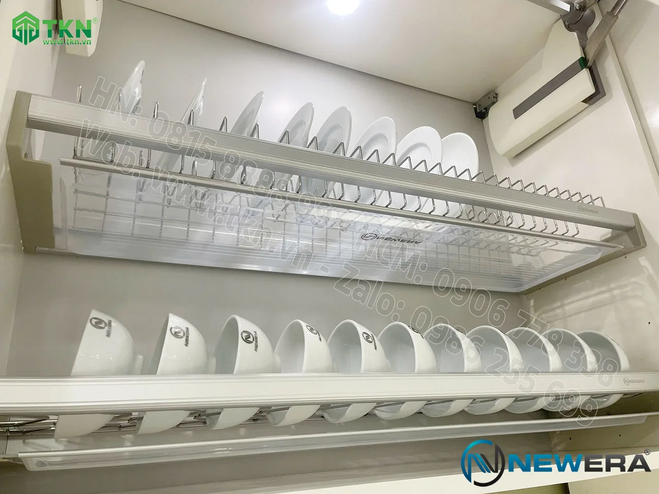 Giá để bát đĩa cố định NewEra 2 tầng inox 304 NE855.900L