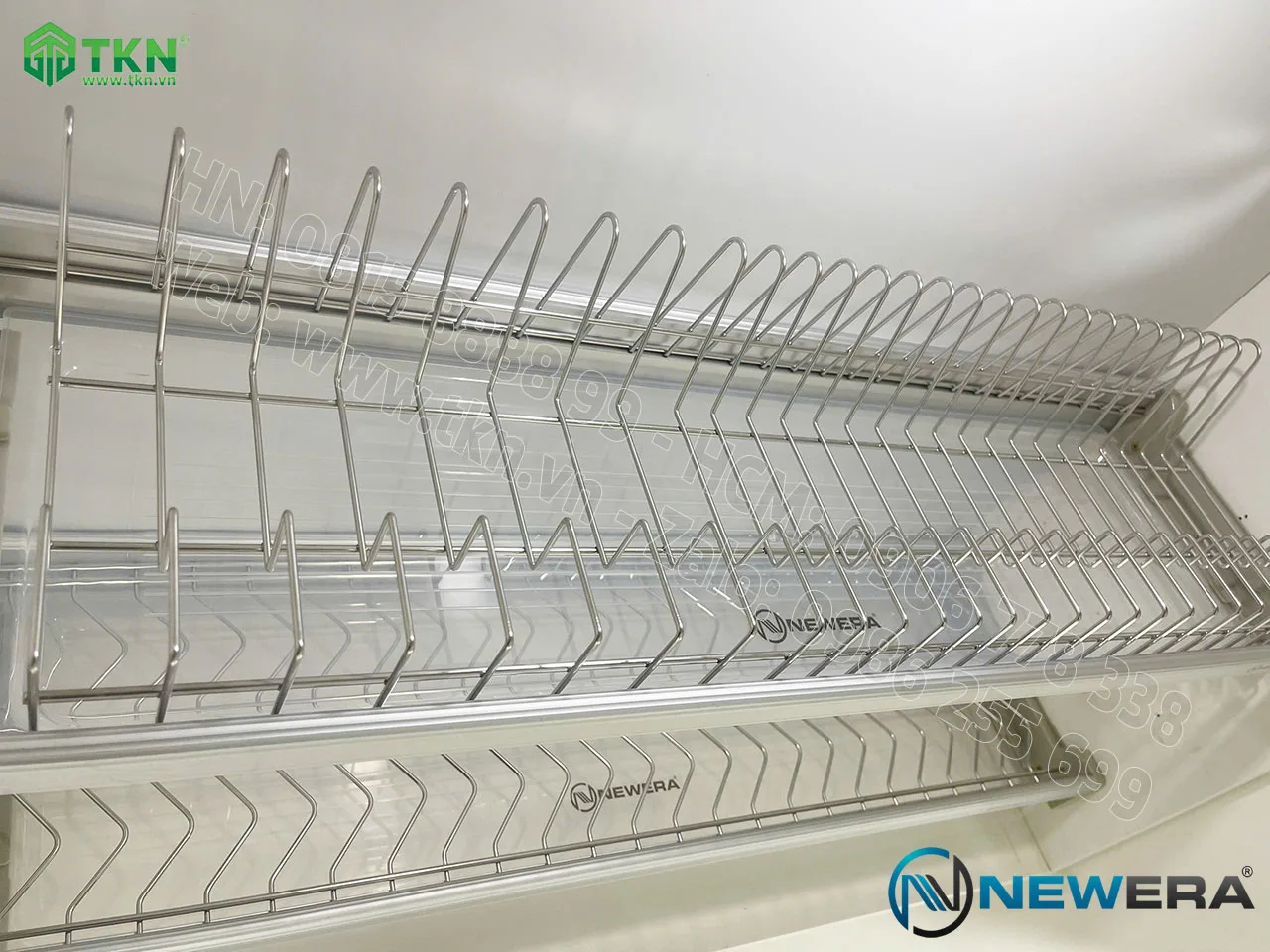 Giá để bát đĩa cố định NewEra 2 tầng inox 304 NE855.600L 7