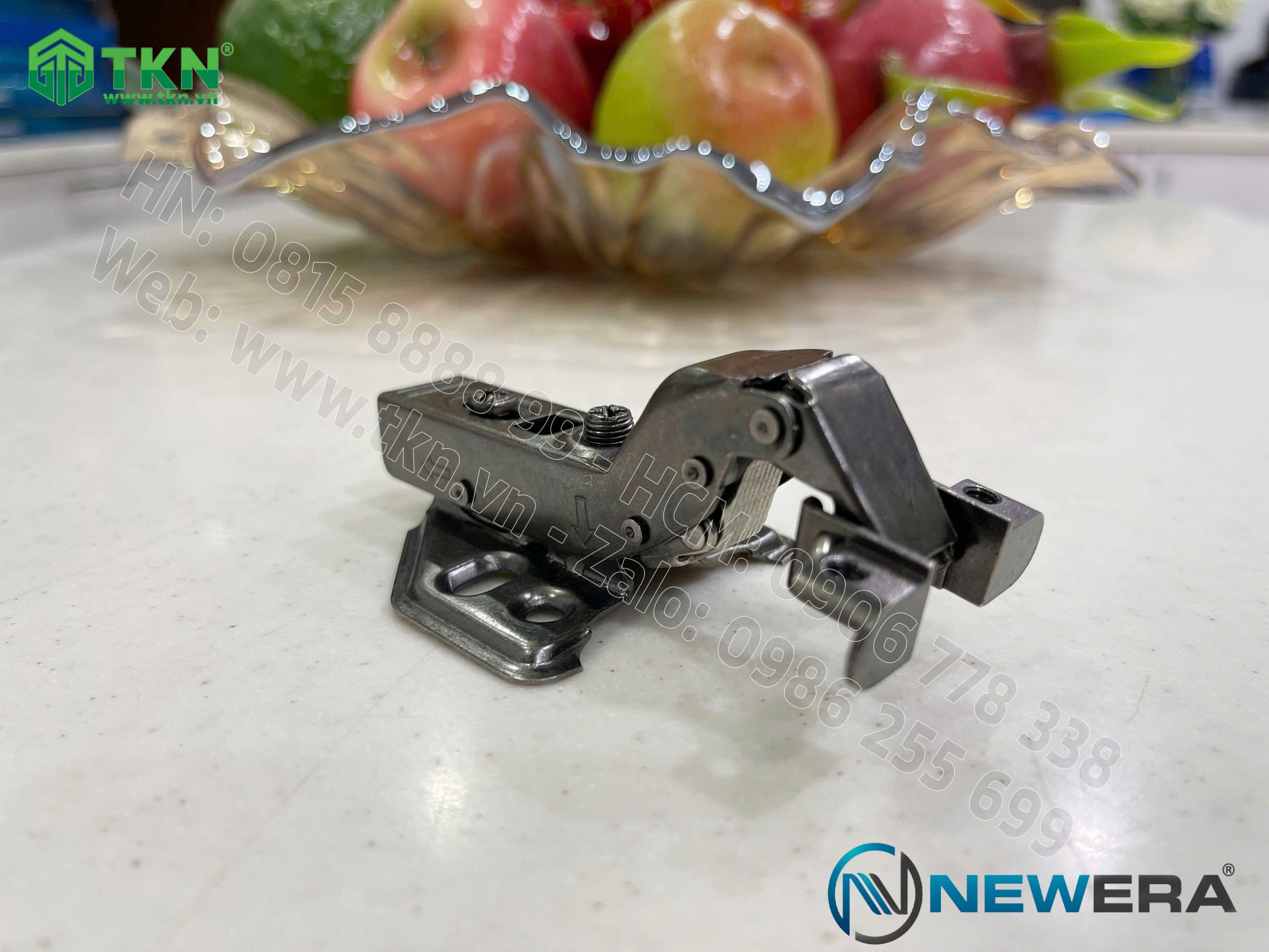 Bản lề cong nhiều NewEra khung nhôm giảm chấn piston đồng dùng cho cánh kính khung nhôm 399C 11