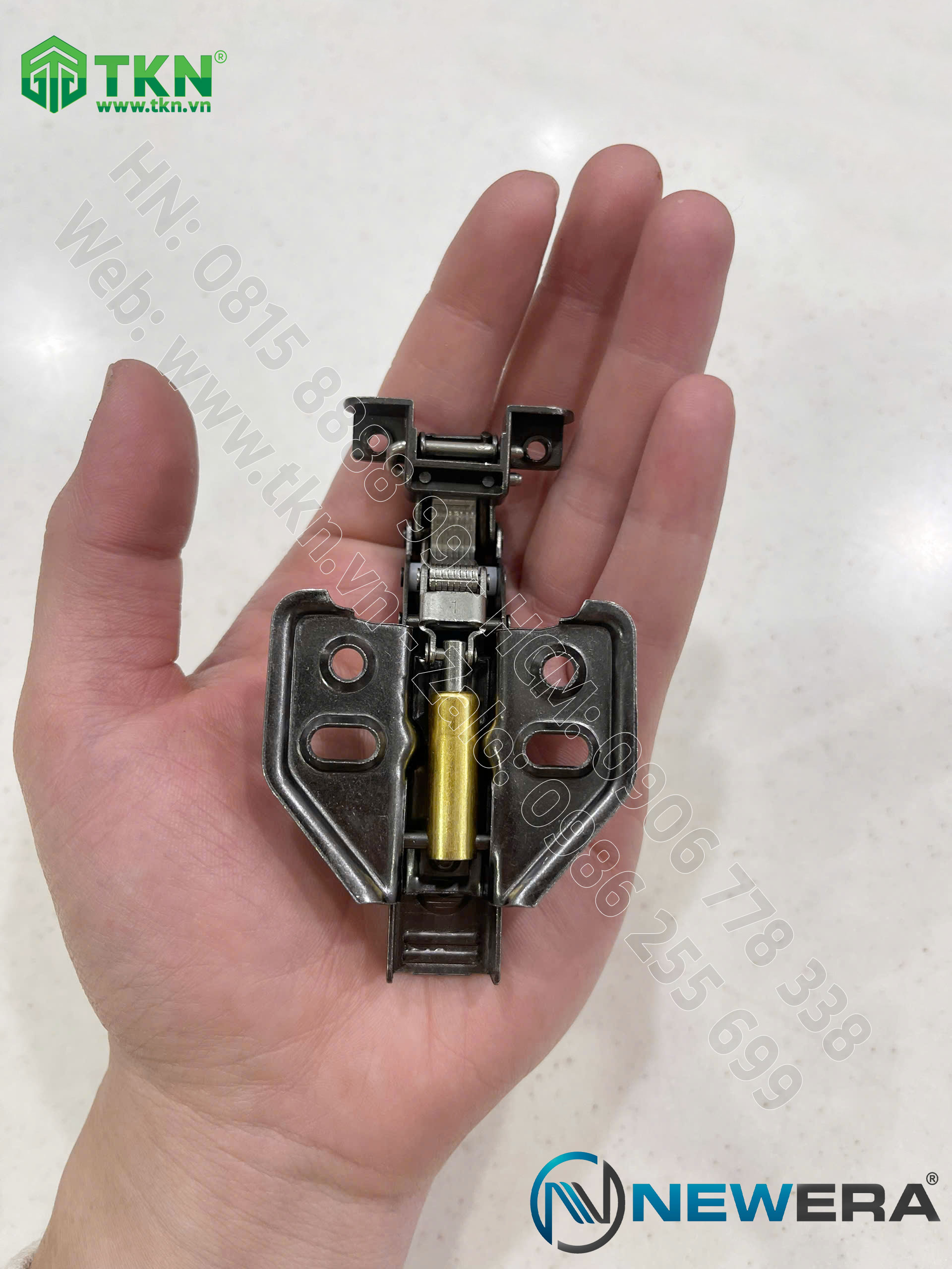 Bản lề cong nhiều NewEra khung nhôm giảm chấn piston đồng dùng cho cánh kính khung nhôm 399C 16