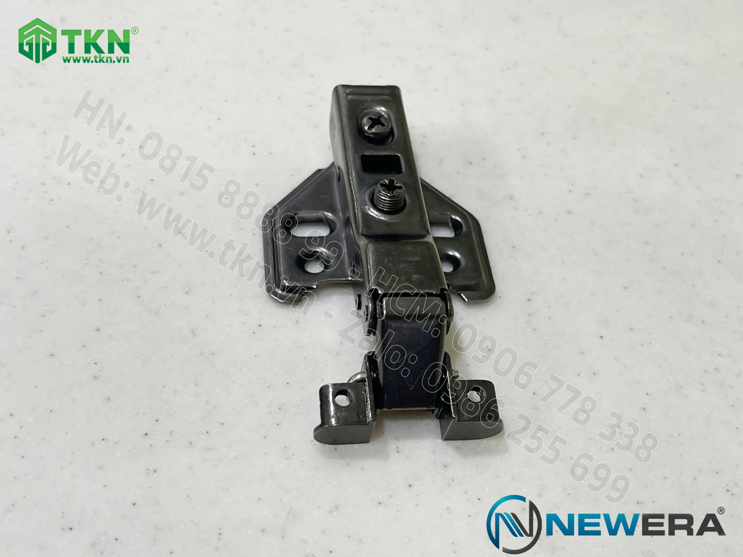 Bản lề cong vừa NewEra khung nhôm giảm chấn piston đồng dùng cho cánh kính khung nhôm 399B 6