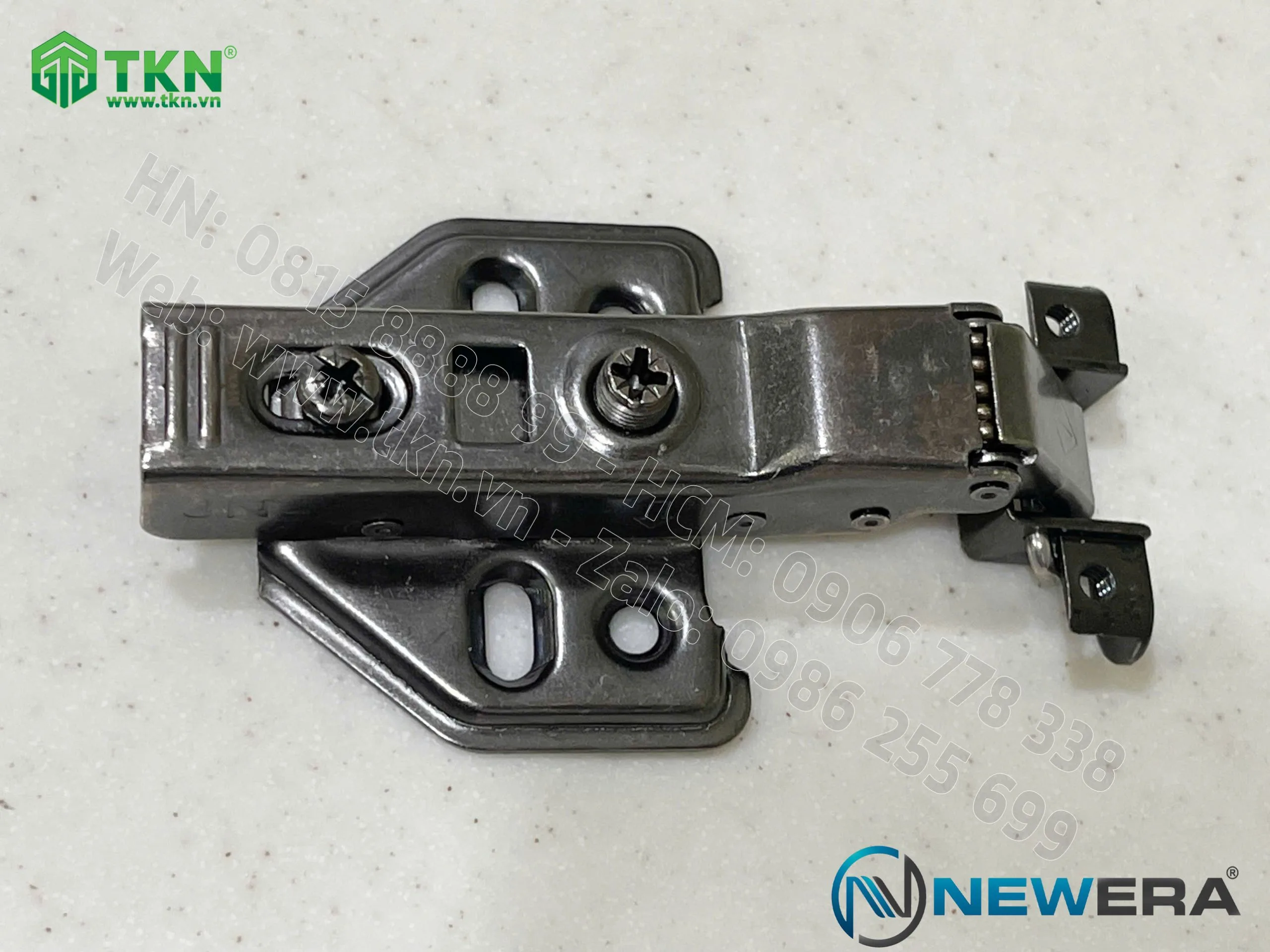 Bản lề cong vừa NewEra khung nhôm giảm chấn piston đồng dùng cho cánh kính khung nhôm 399B 3