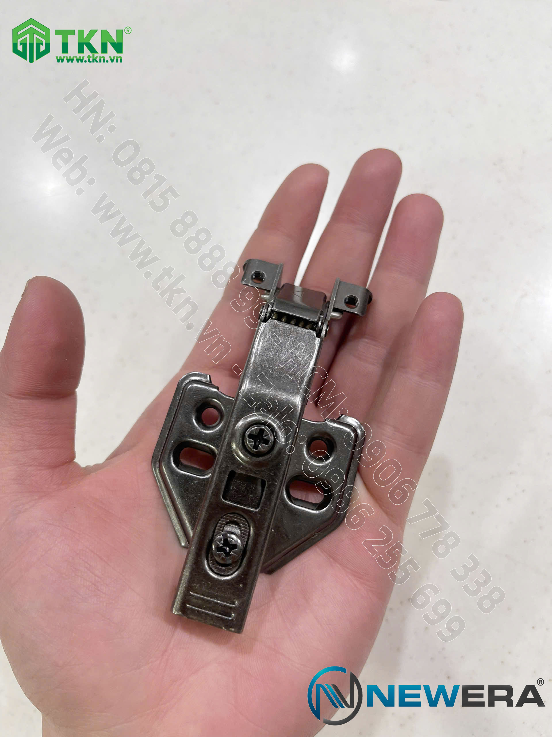 Bản lề thẳng NewEra khung nhôm giảm chấn piston đồng dùng cho cánh kính khung nhôm 399A 8