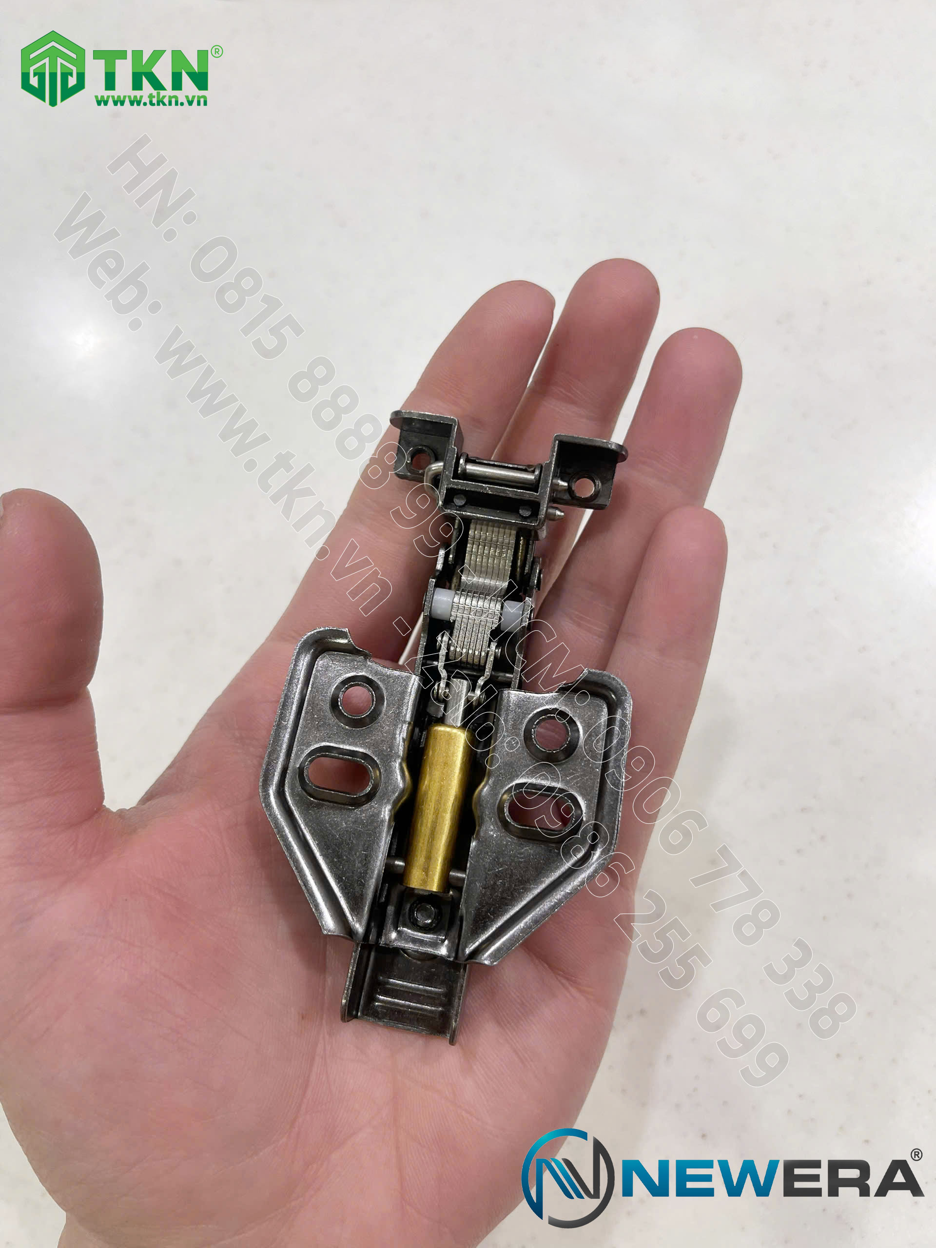 Bản lề thẳng NewEra khung nhôm giảm chấn piston đồng dùng cho cánh kính khung nhôm 399A 10