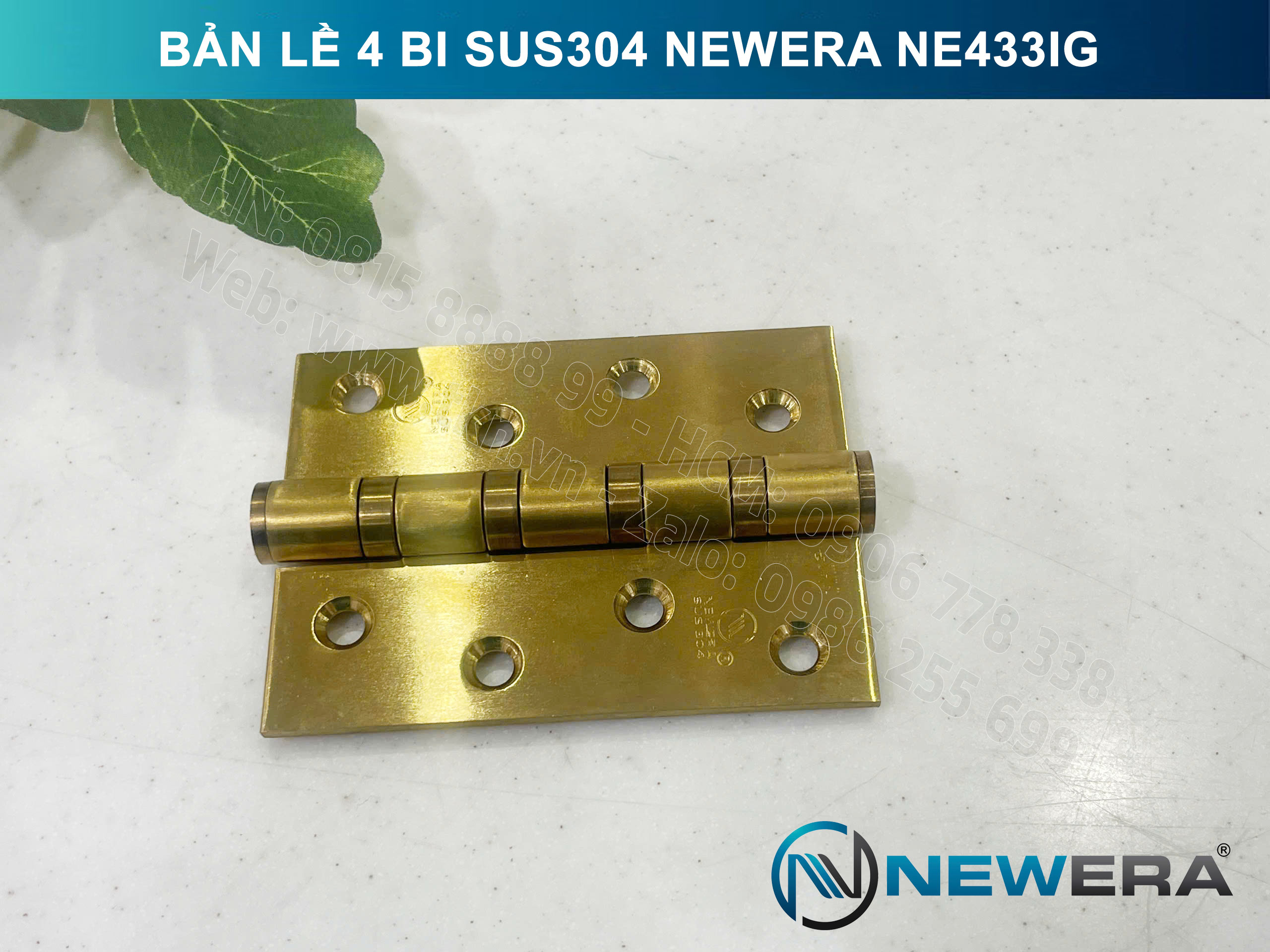 Bản lề 4 bi NewEra inox 304 NE433IG 9