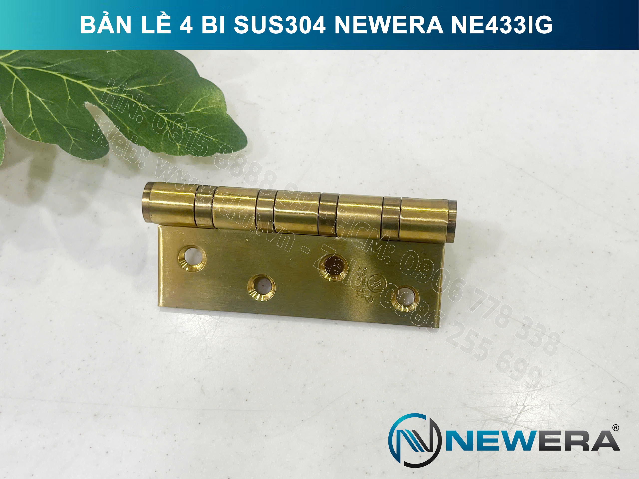 Bản lề 4 bi NewEra inox 304 NE433IG 14