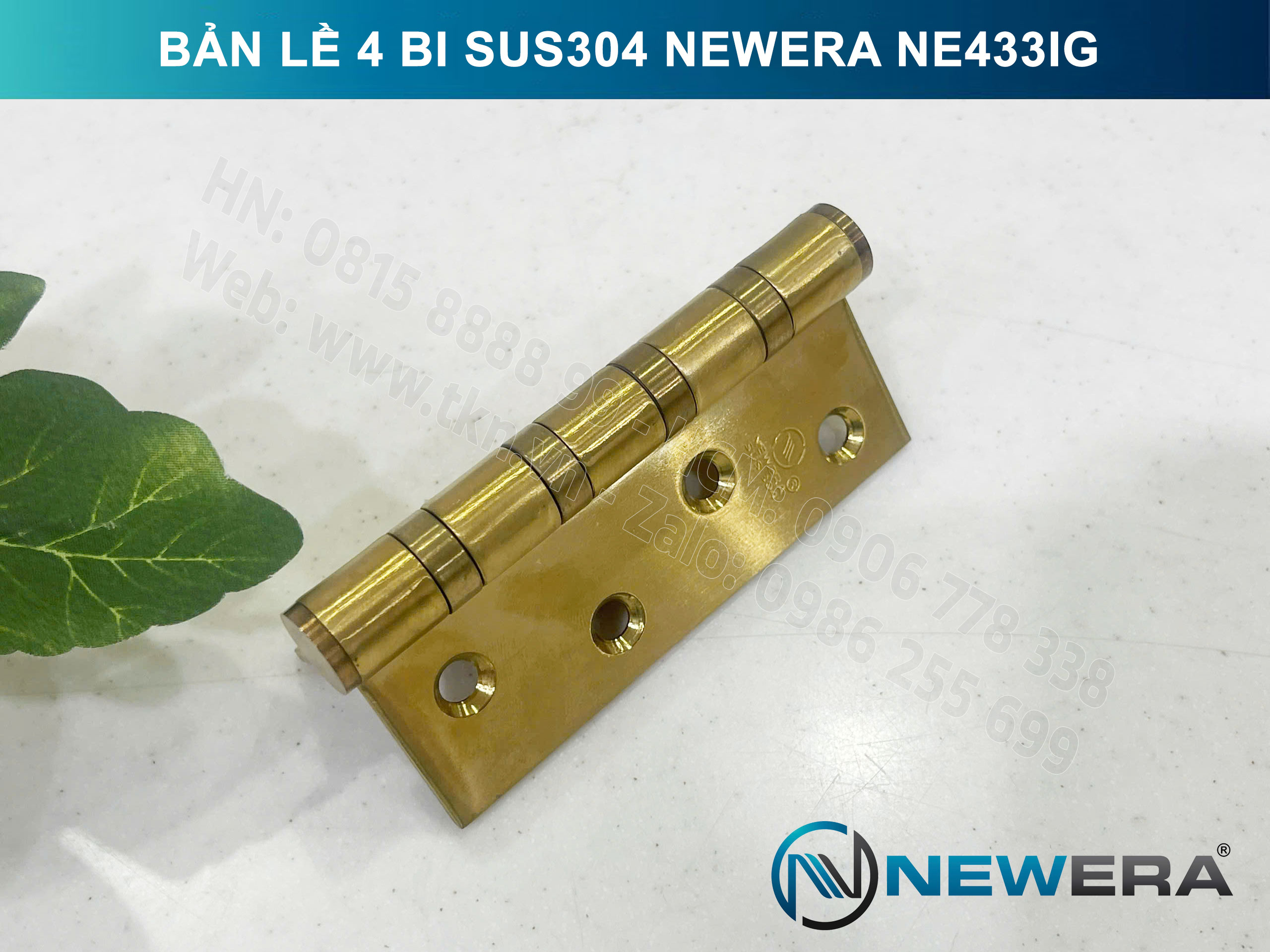 Bản lề 4 bi NewEra inox 304 NE433IG 13